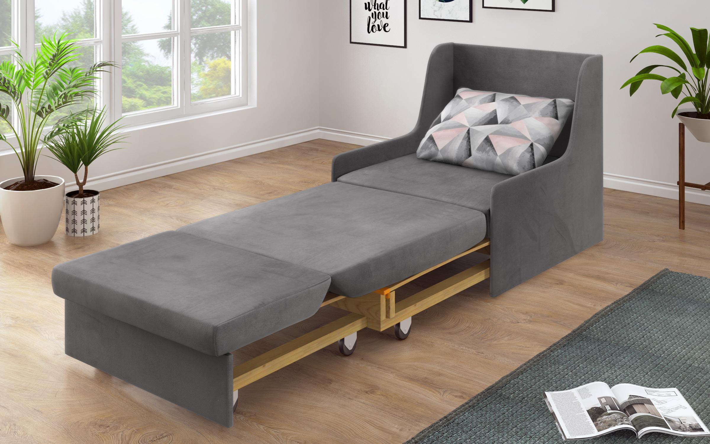 Extendable armchair Addison XXXS, grey + print  3